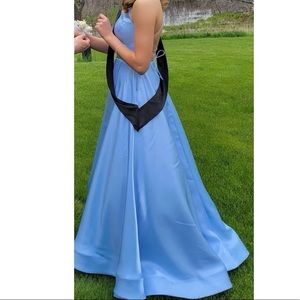 Clarisse - 8104 High Halter Dress With Slit Ice Blue Prom Dress